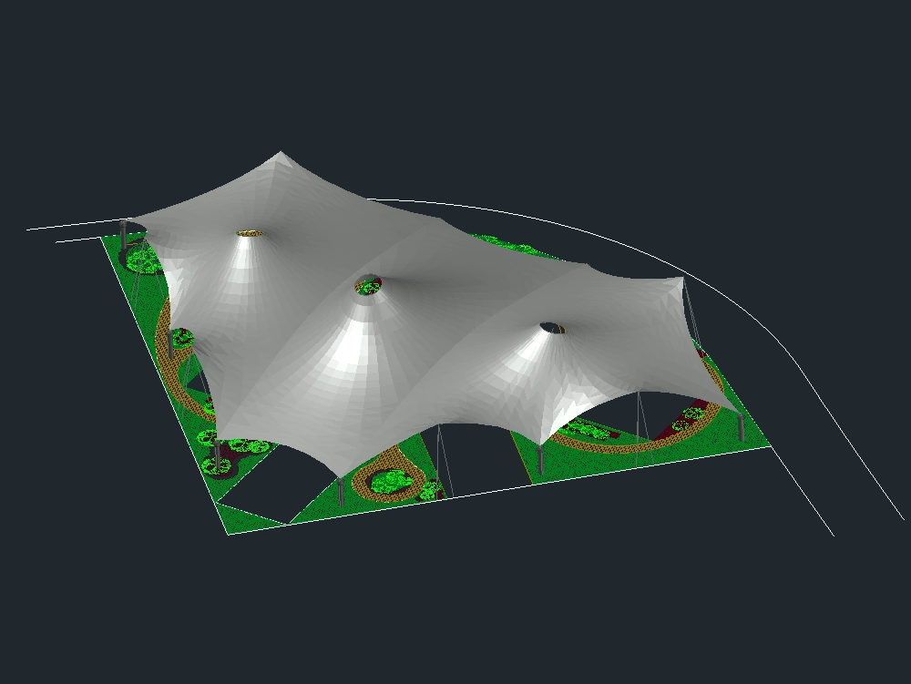 3D überdachter Park