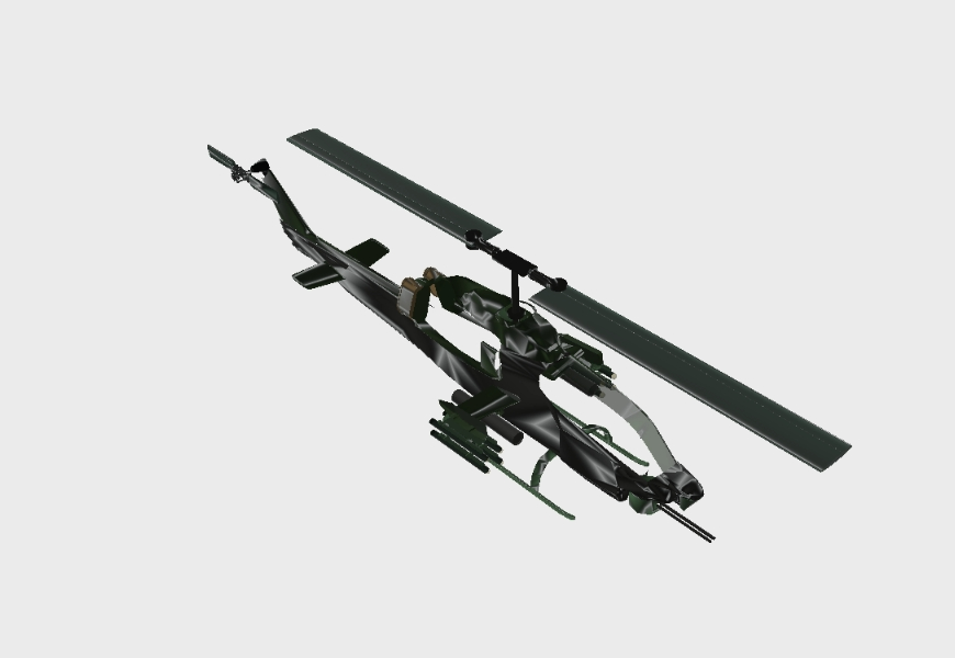 Helicoptero modelado en 3d