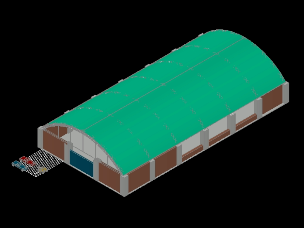 3d industrial warehouse.