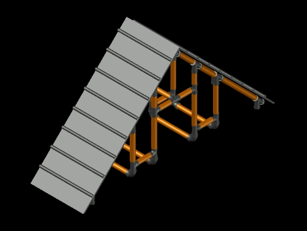 Gable roof in 3d.