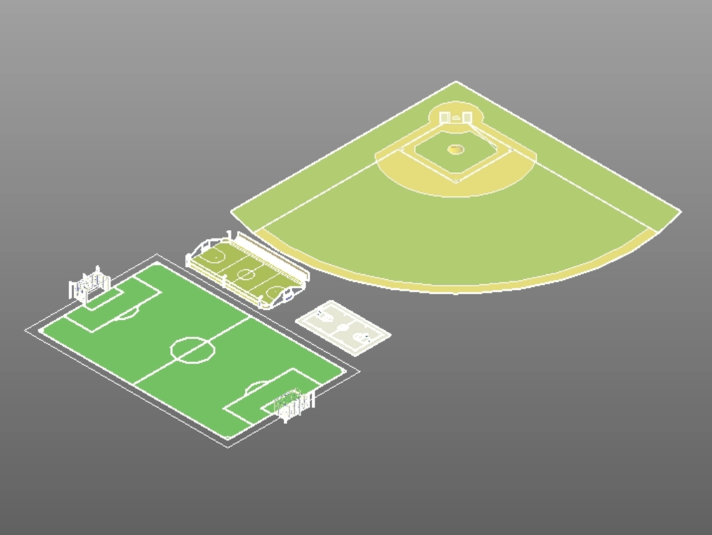 Sports courts in 3d.