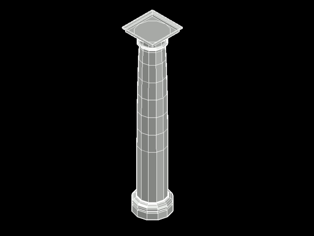 Columna de orden jónico en 3D.