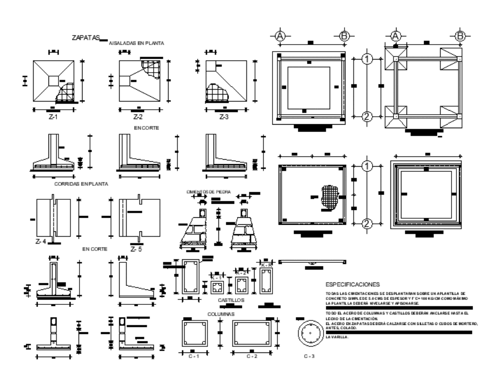 Planos Estructurales Cimentacion En Autocad Cad Vrogue Co