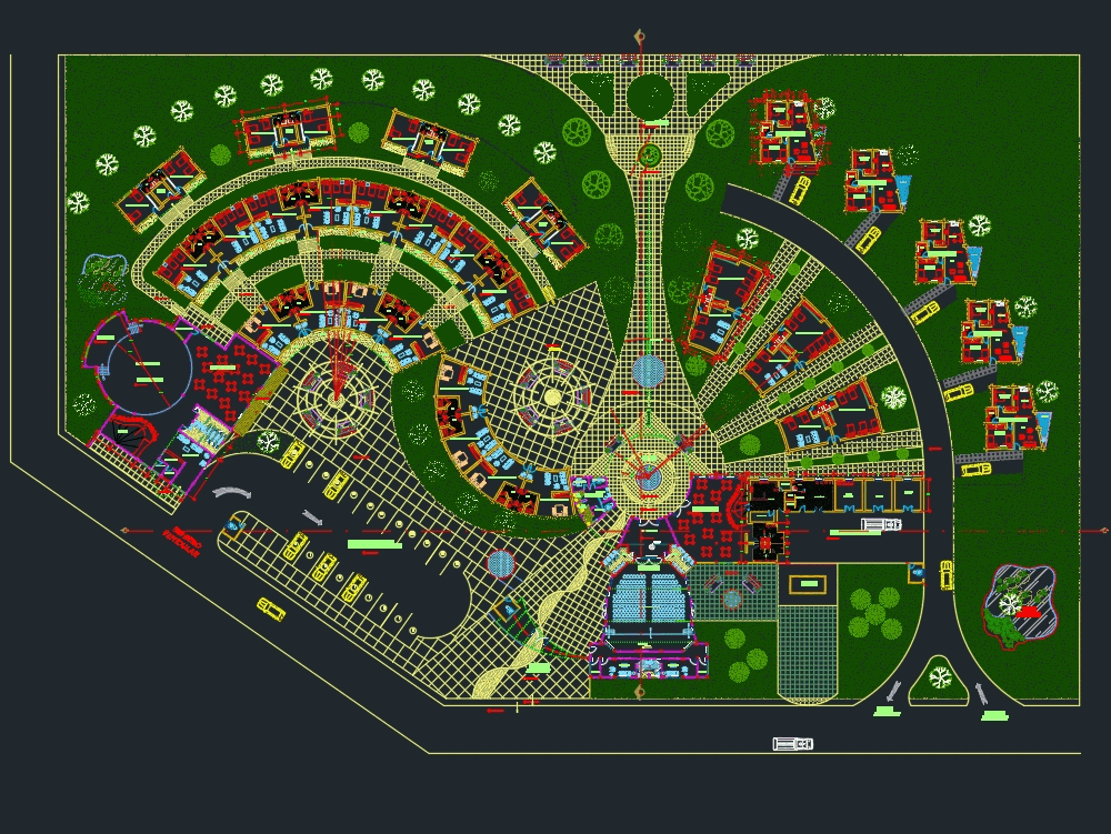 drawing background layout 1 CAD Download hotel  option in AutoCAD Resort (1   free