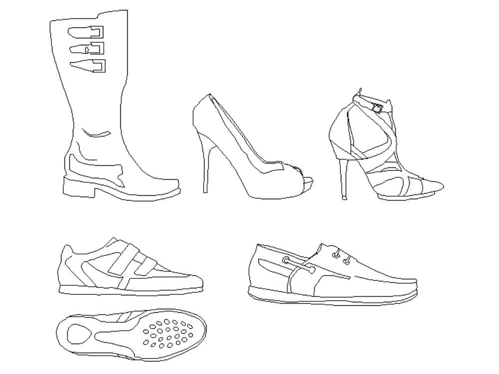 Shoes in AutoCAD | Download CAD free ( KB) | Bibliocad