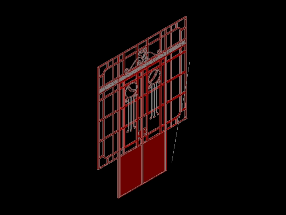 Puerta de hierro en 3D.