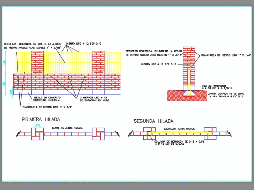 Cerca De Alvenaria Em AutoCAD | Baixar CAD (63.02 KB) | Bibliocad