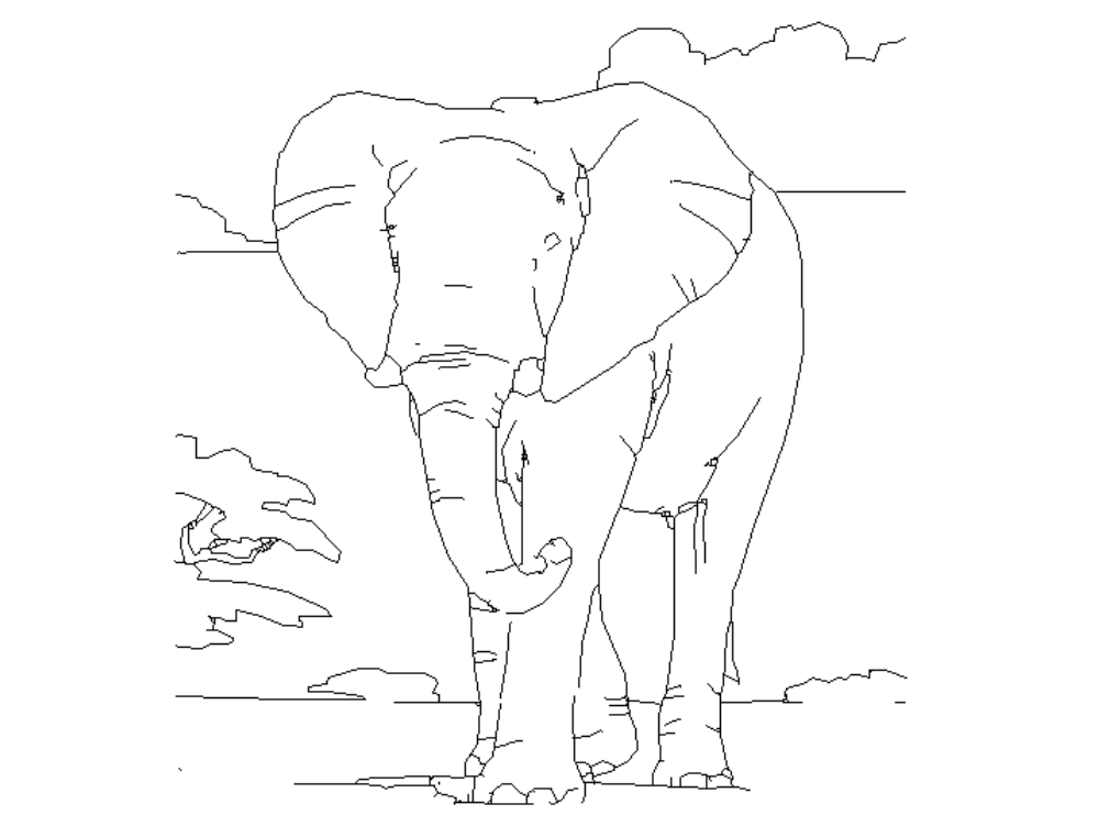 Elefante e veado.