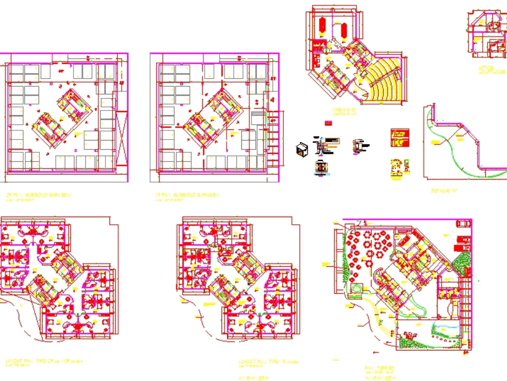 Hotel - architectural floor in AutoCAD | CAD (1.98 MB 