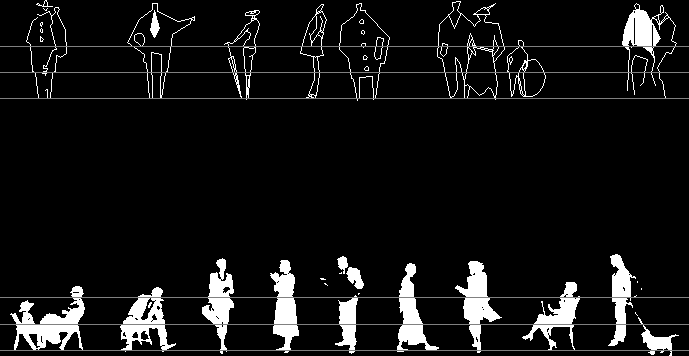 Silhouettes Of People In Autocad Download Cad Free 3 64 Mb Bibliocad