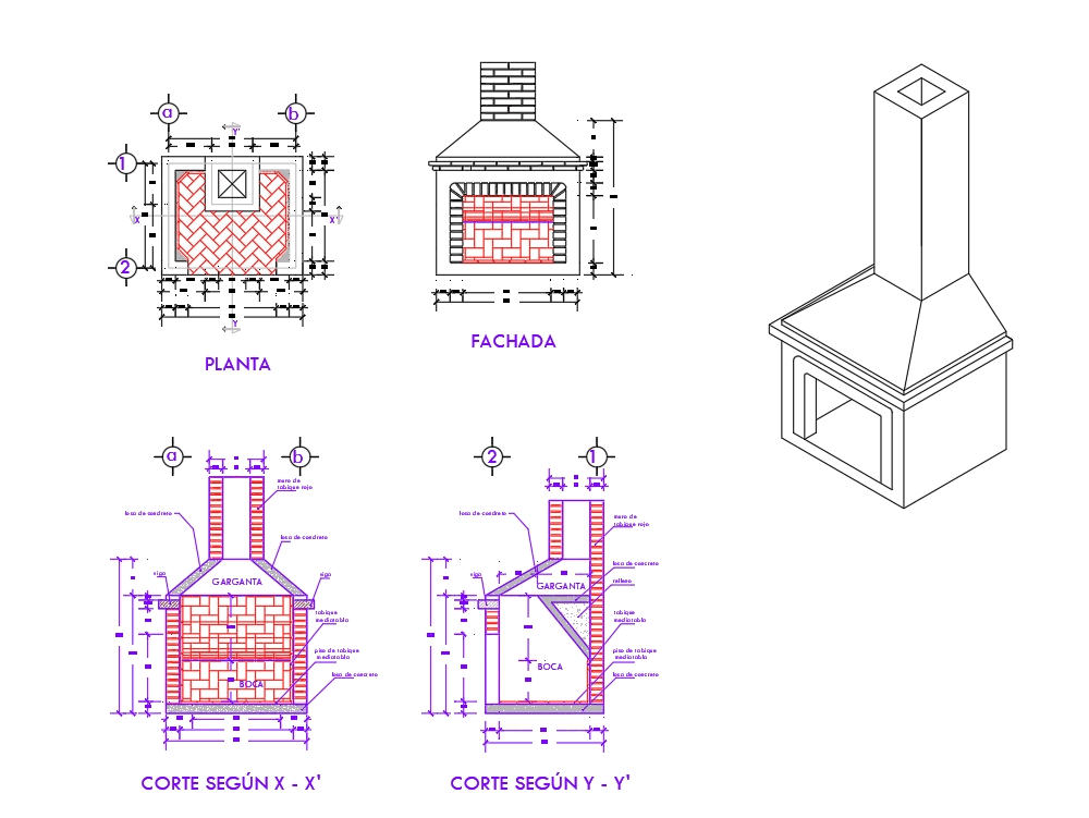 Detalle de chimenea en AutoCAD | Descargar CAD (85.08 KB) | Bibliocad