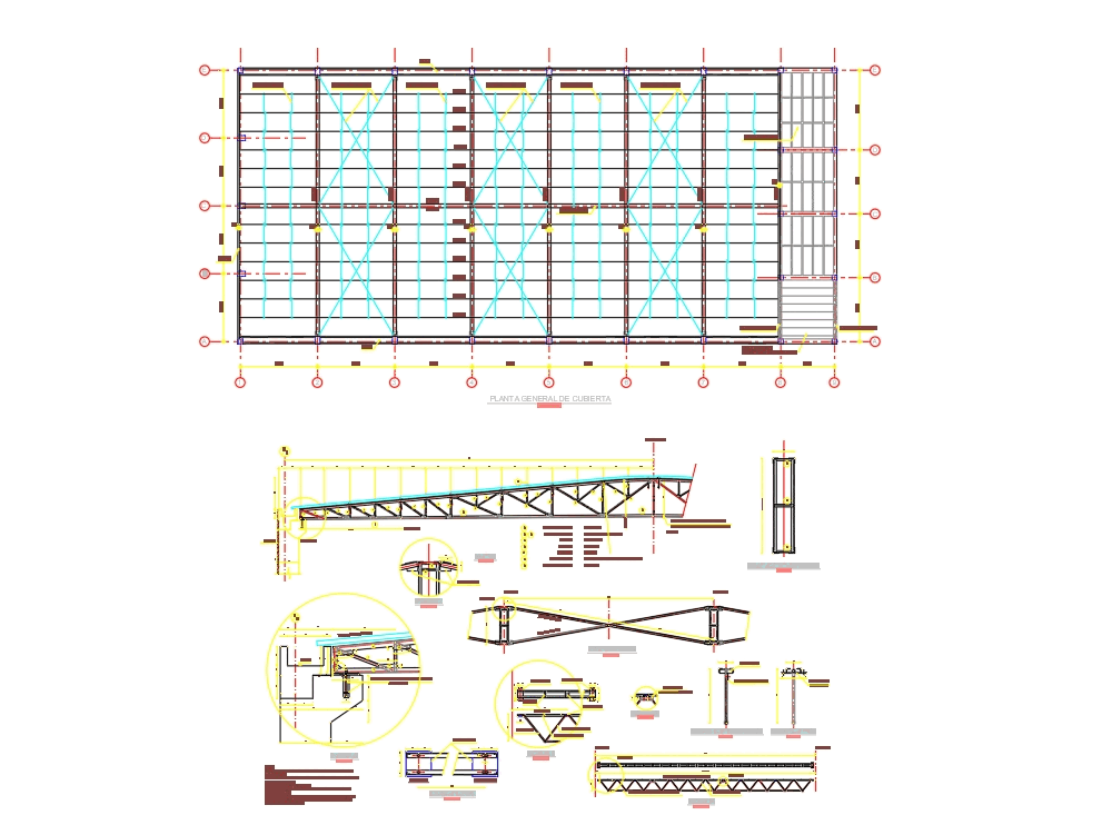 Cercha. 12 metros. en AutoCAD | Descargar CAD (549.77 KB) | Bibliocad