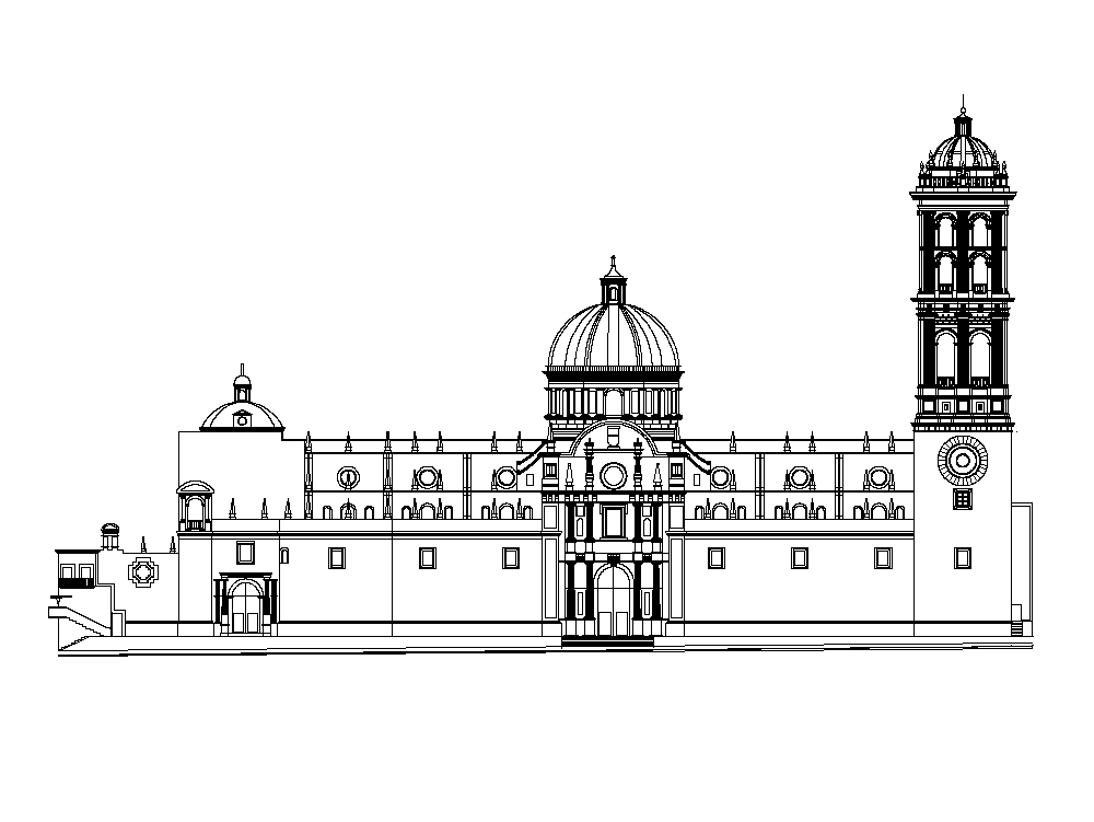 Fassade der Kathedrale von Puebla
