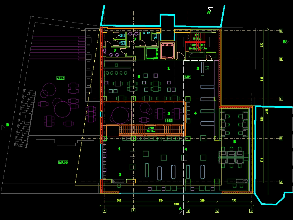 First floor design internet cafe in AutoCAD | CAD (163.81 