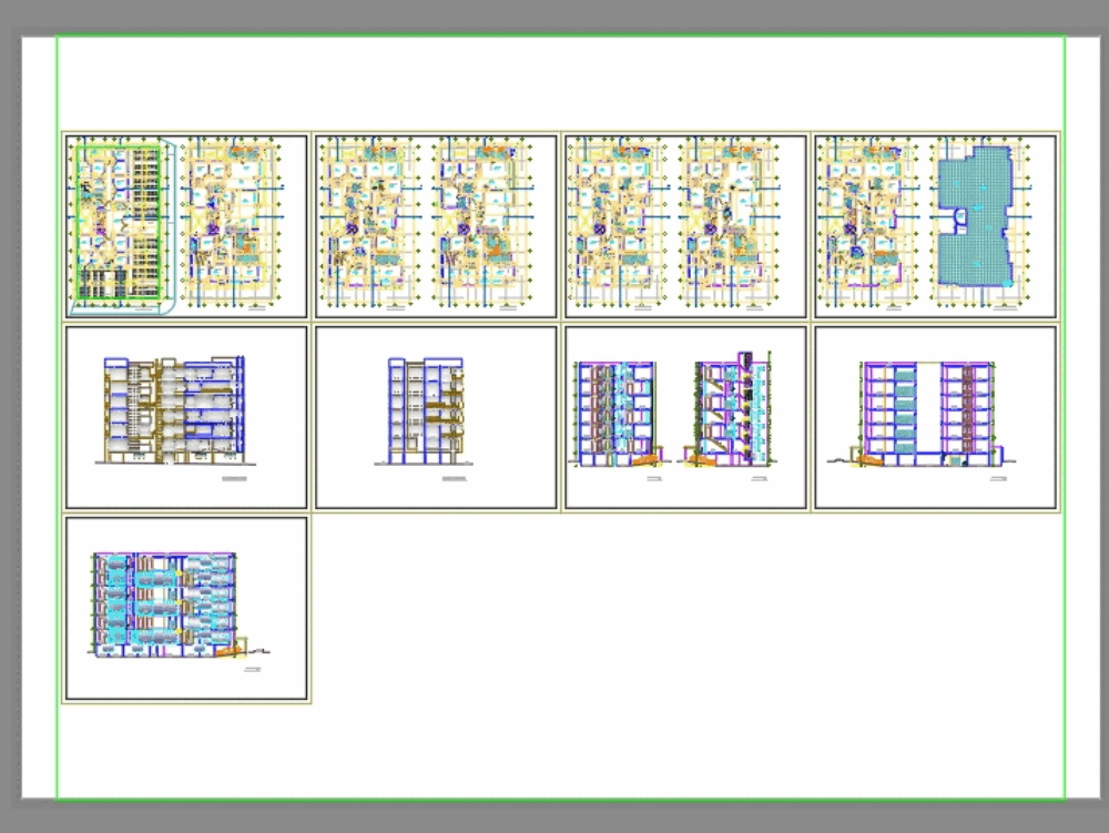 Edificio de viviendas en 6 niveles en AutoCAD | CAD (1.28 MB) | Bibliocad