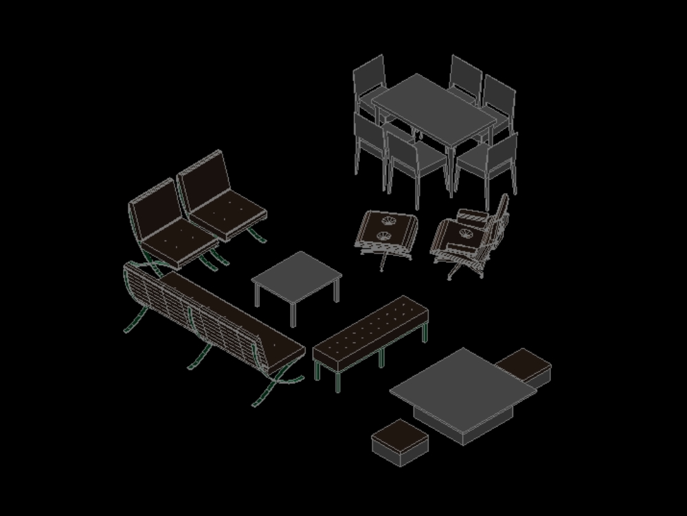 Furniture in 3d.