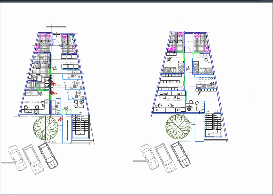 Blood bank in AutoCAD | Download CAD free (274.44 KB) | Bibliocad