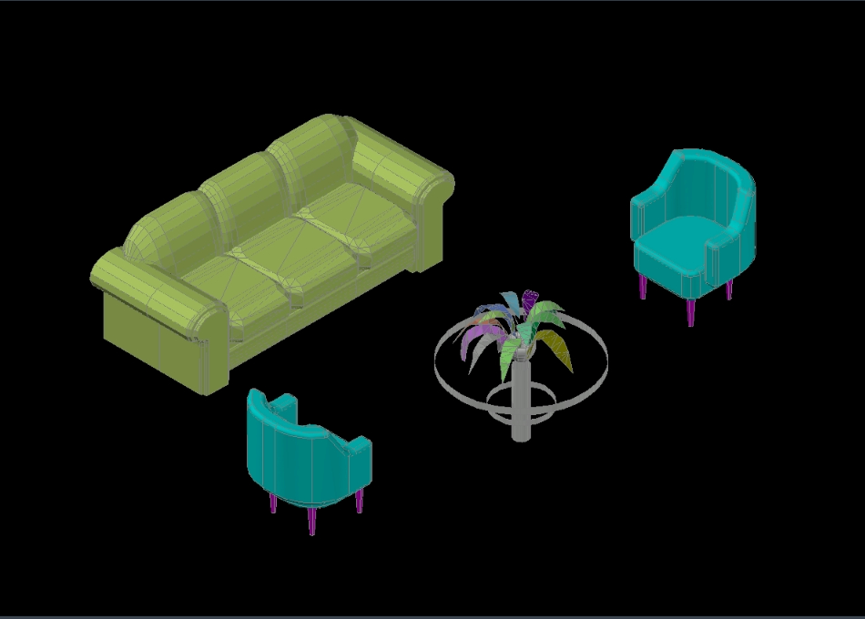 Mobiliario de sala 3D