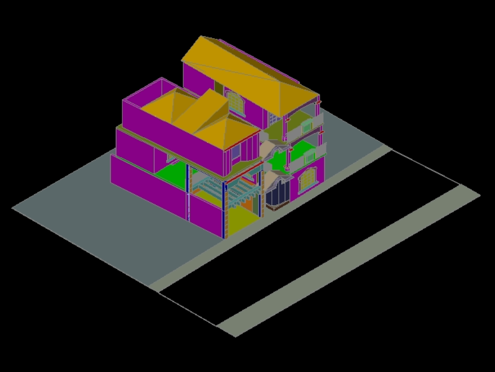 Single-family home in 3d.