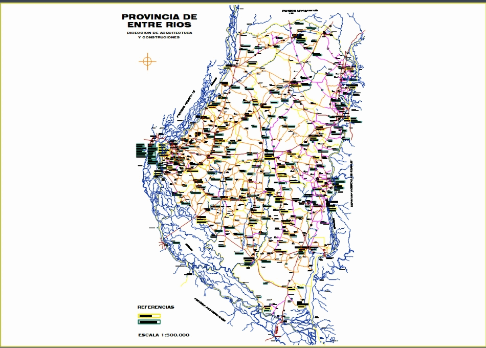 Map Province of Entre Rios, Argentina