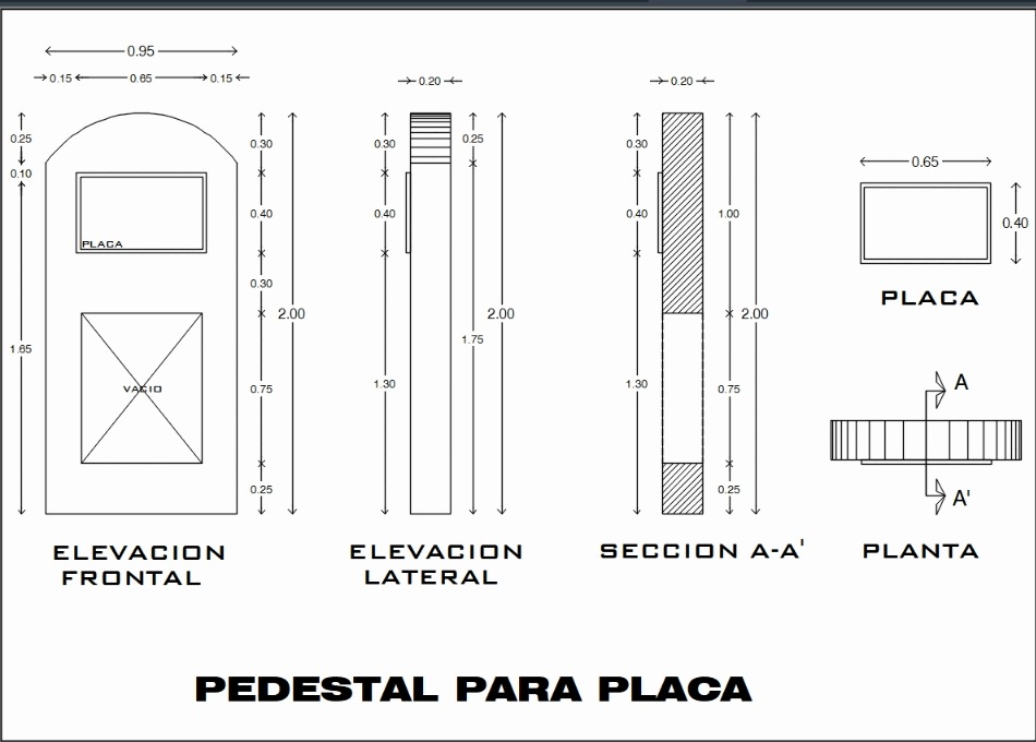 Pedestal in AutoCAD Download CAD free (23.48 KB) Bibliocad