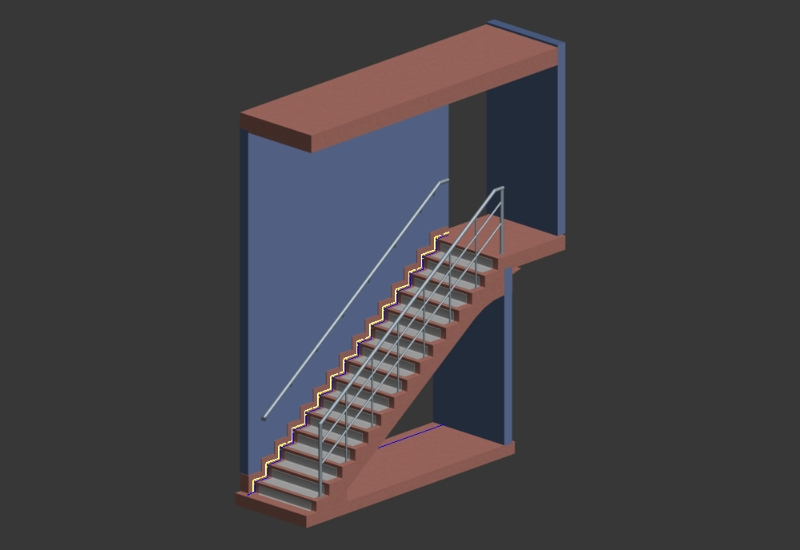 Escaliers en béton 3d