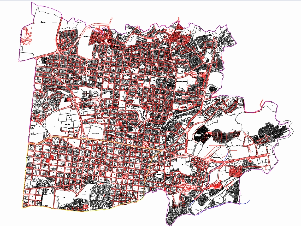 Stadtplan mit Zoneneinteilung