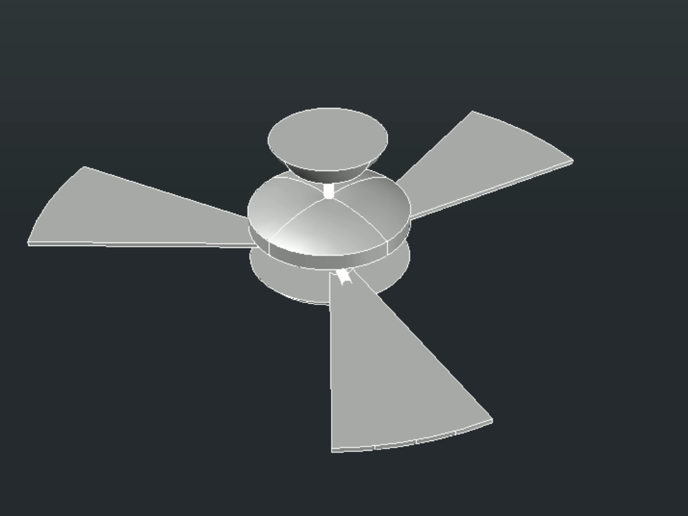 3d Ceiling Fan In Autocad Download Cad Free 15 18 Kb