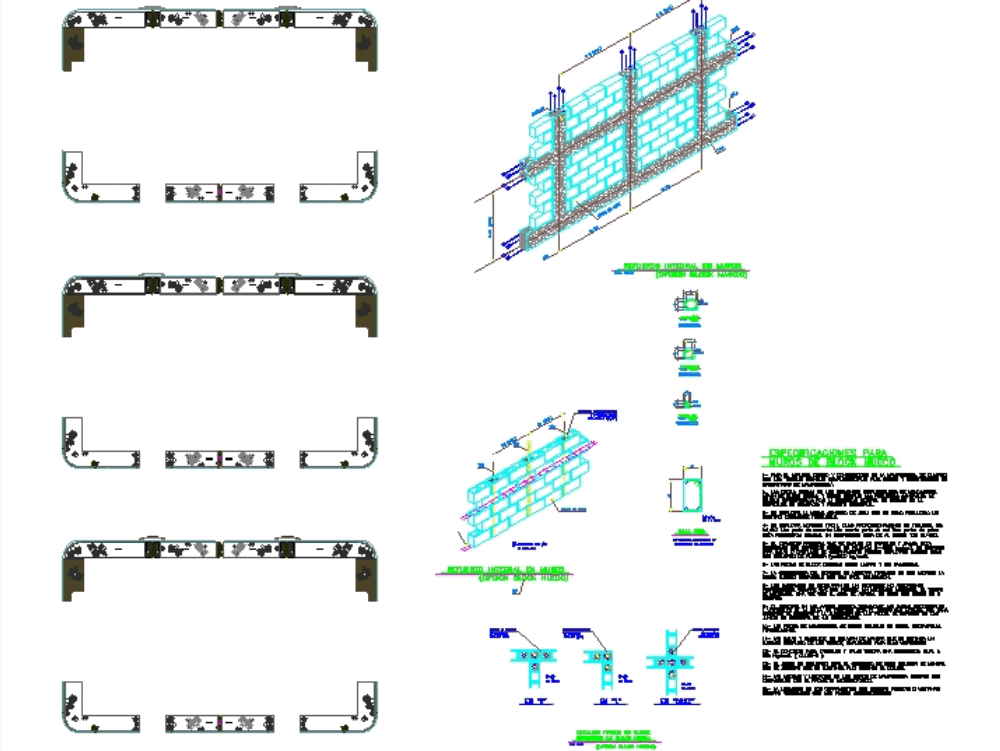 Planos De Detalle Muro En Dwg Autocad Muros De Blocks Vrogue Co