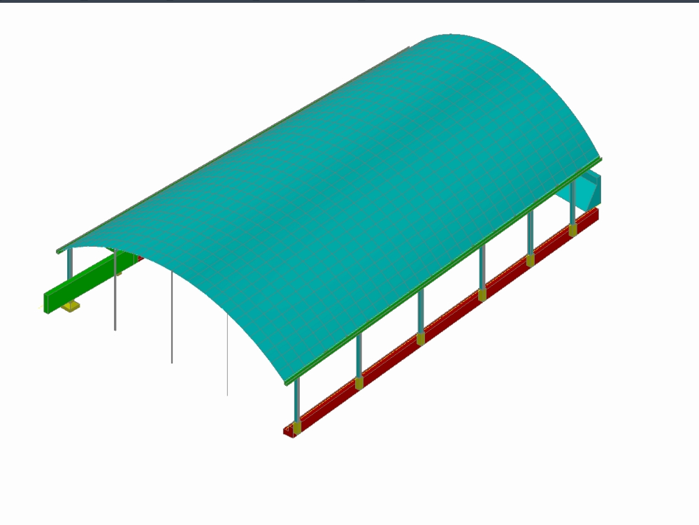 3D-Modell eines Schuppendachs