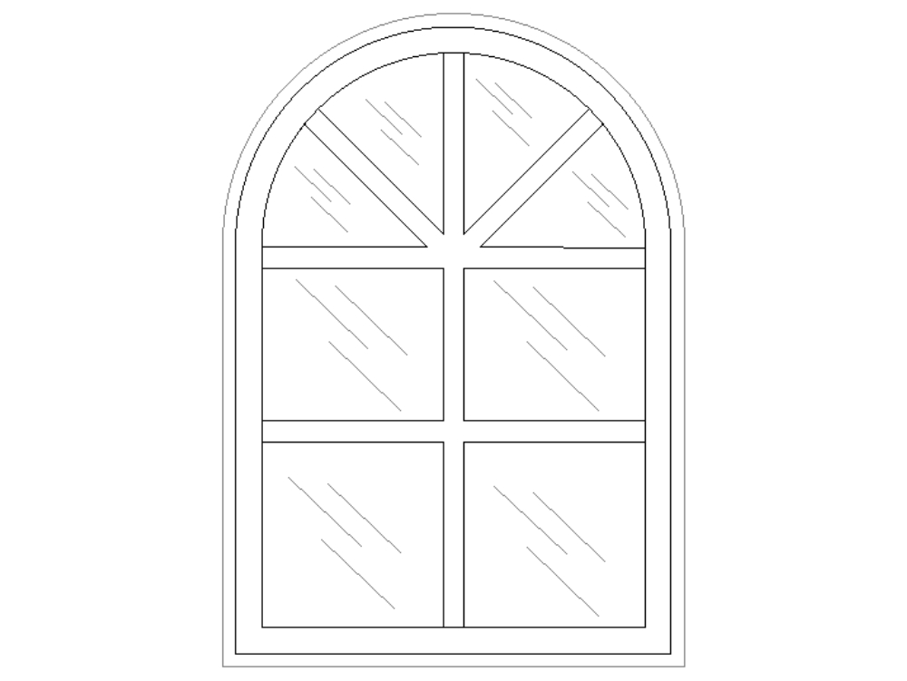 2-leaf arch type window.