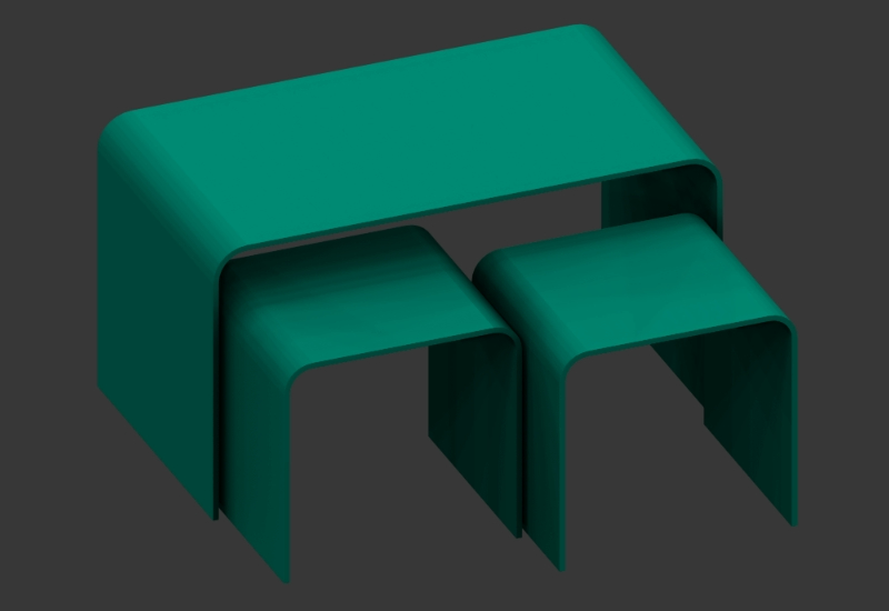 38x90x50 cm coffee table plus two chairs 3d