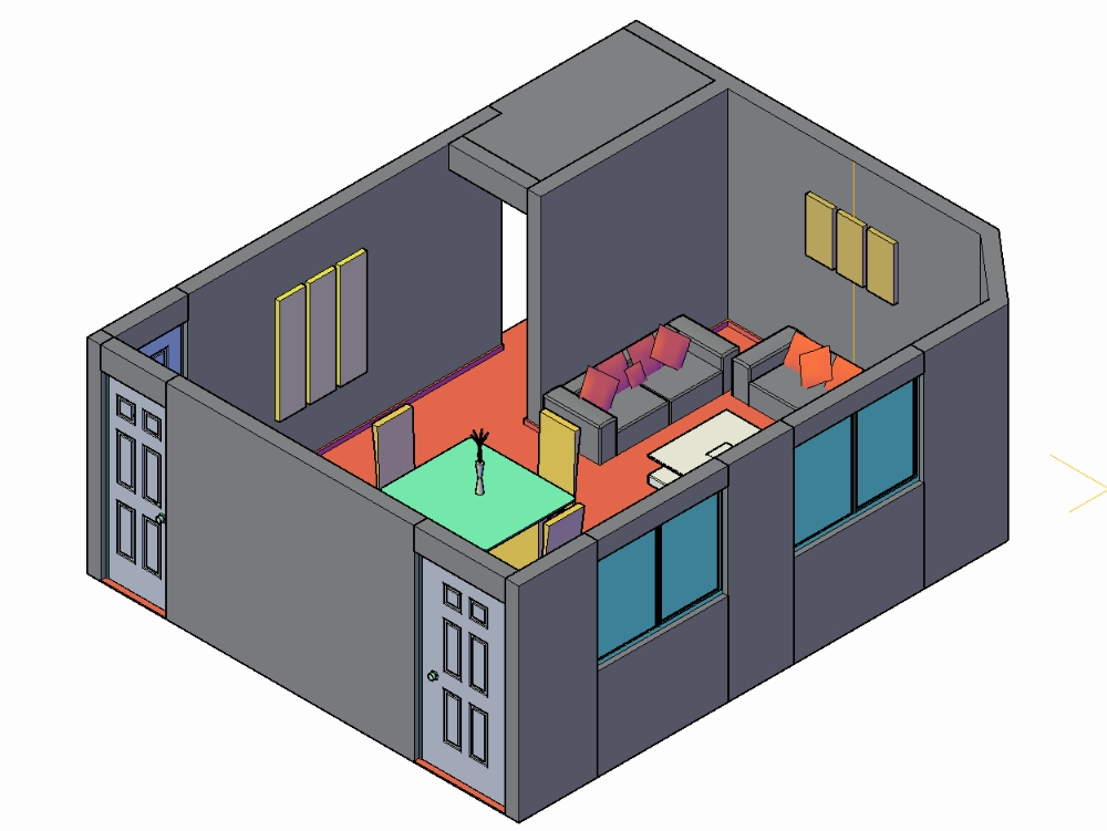 3D möblierte Wohnung
