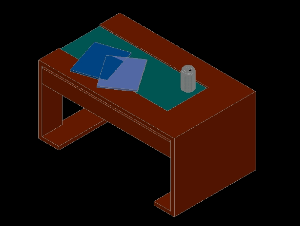 Desk table in 3d.