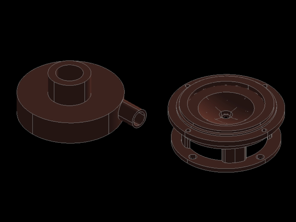 Flange and bolt in 3d.