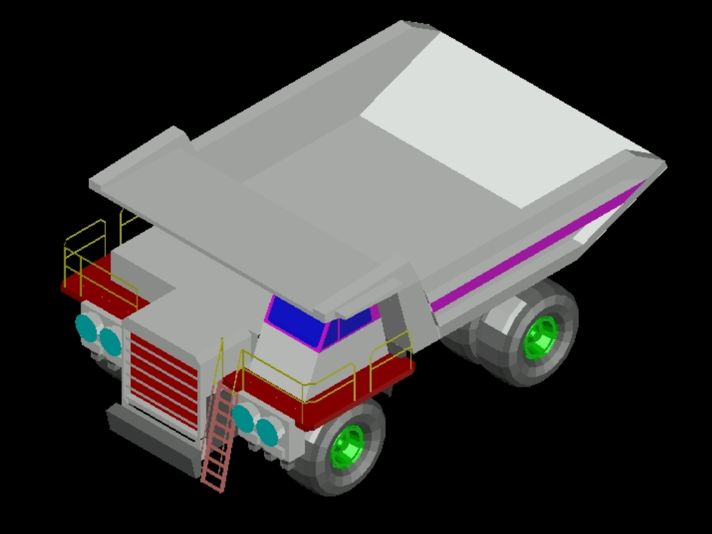 Camion chenille en 3D.