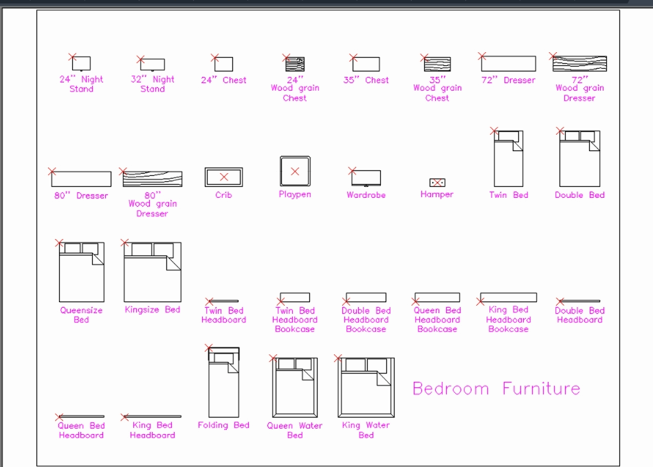 Bedrooms in AutoCAD | Download CAD free (84.86 KB) | Bibliocad