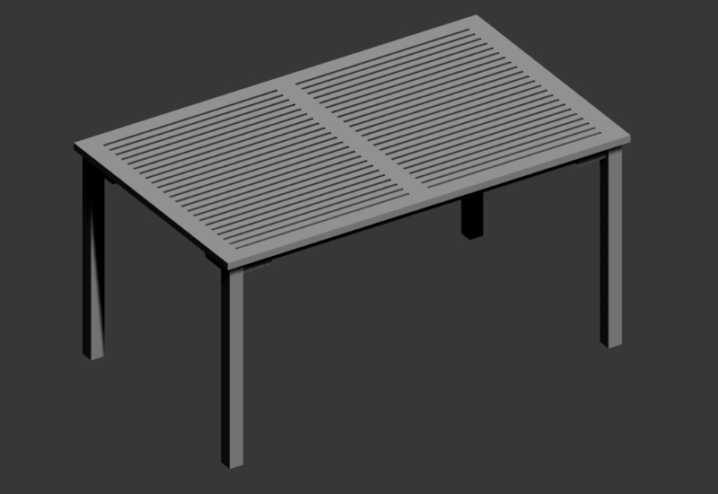 Table rectangulaire d'extérieur 150x90x76 cm.