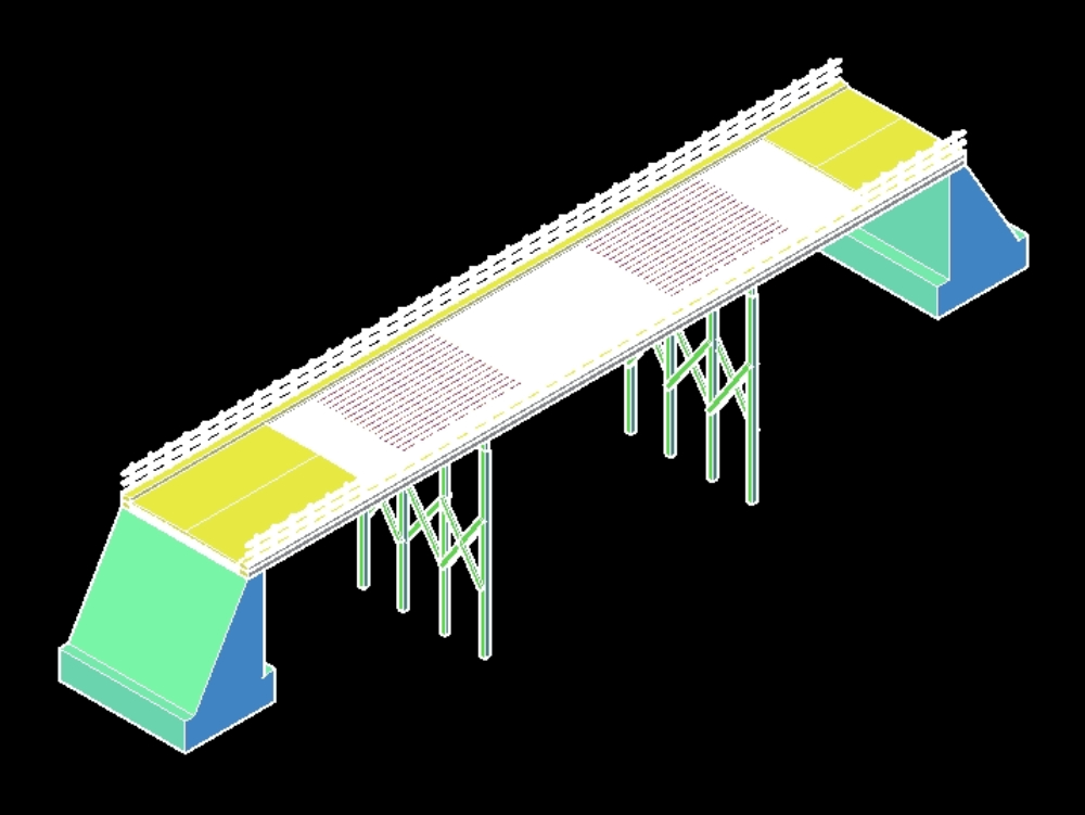 Holzbrücke in 3D.