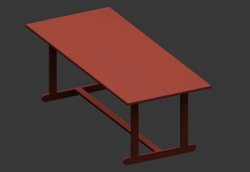 Erweiterbarer Holztisch 210x90x74 cm.