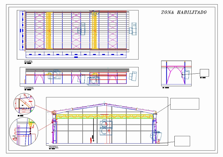 Nave 3d con grua puente