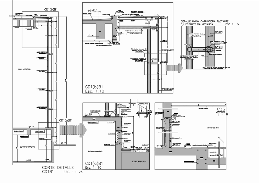 Schwimmende Metallstruktur der Schreinerei