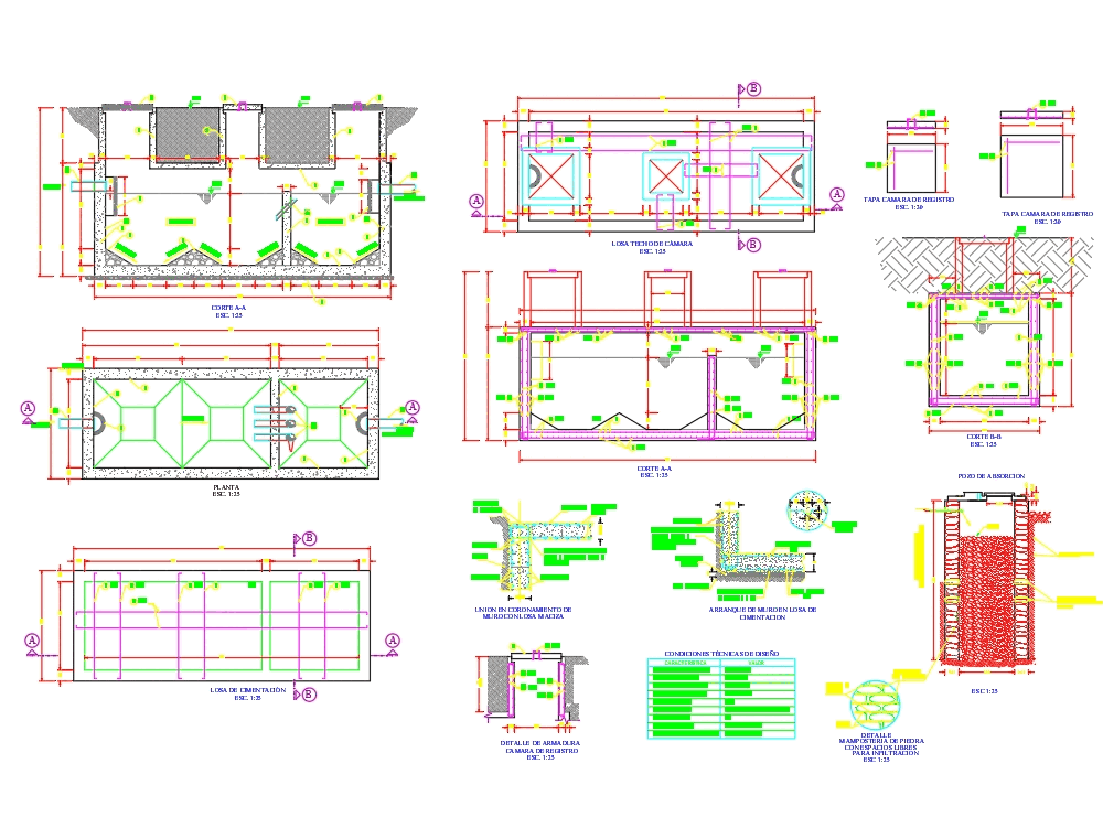 Septic tank soakaway in AutoCAD | CAD download (743.87 KB ... sample of electrical plan 