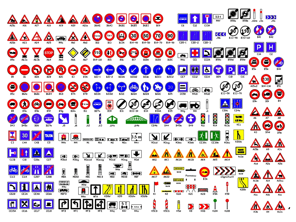 Signs on routes