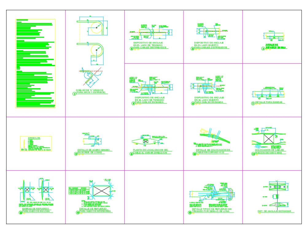 Details of posttensioned slabs in AutoCAD CAD (114.82 KB) Bibliocad