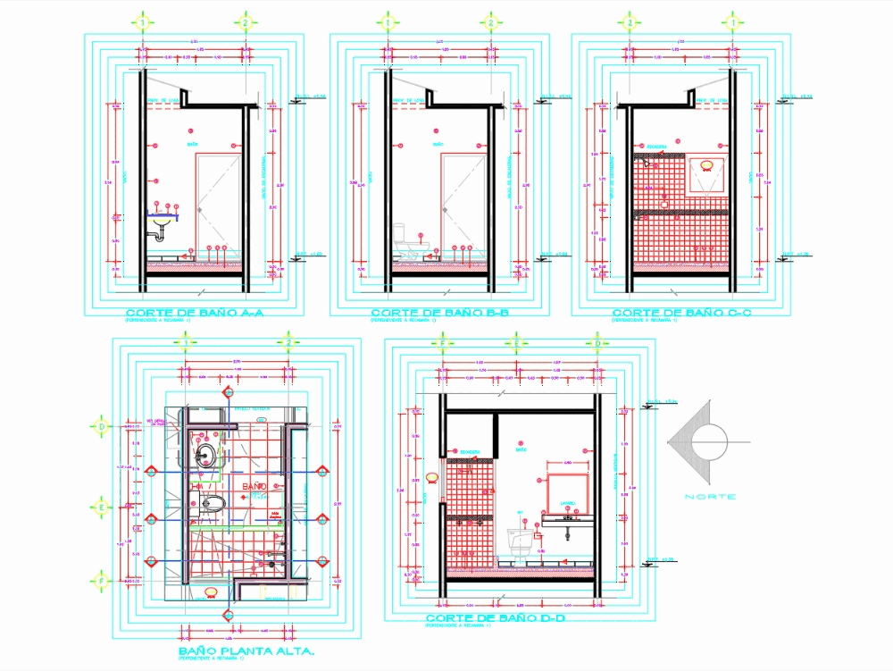 Detalles En Baño En Autocad Descargar Cad 320 09 Kb Bibliocad