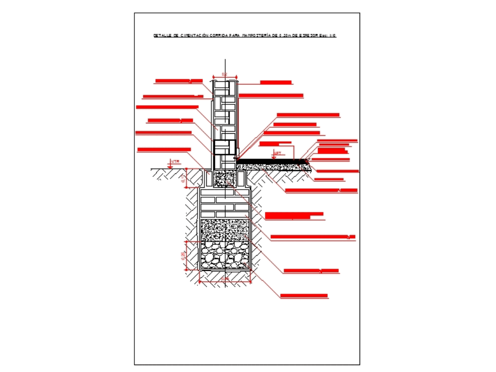 Plano De Cimentación Detalles De Cortes Kb