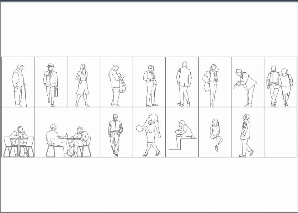 Personas En AutoCAD | Descargar CAD Gratis (140.98 KB) | Bibliocad