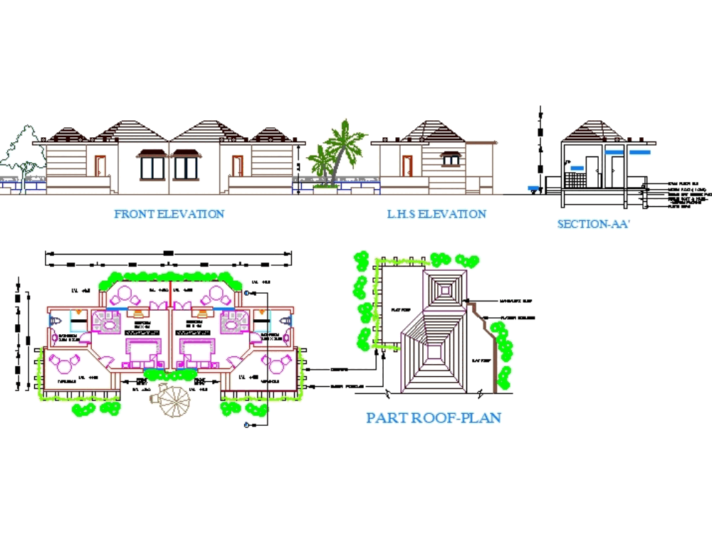 Guest house in AutoCAD | CAD download (246.7 KB) | Bibliocad