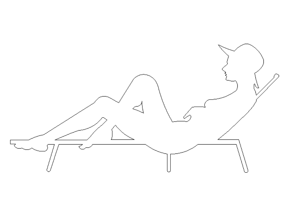 Silhouette einer Frau im Liegestuhl